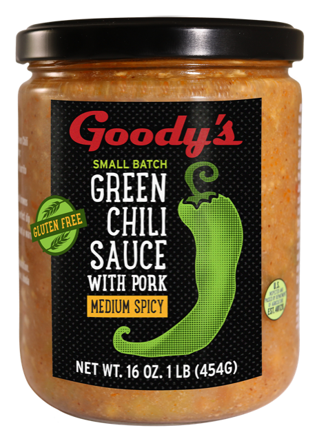 Goody's Green Chili Sauce label